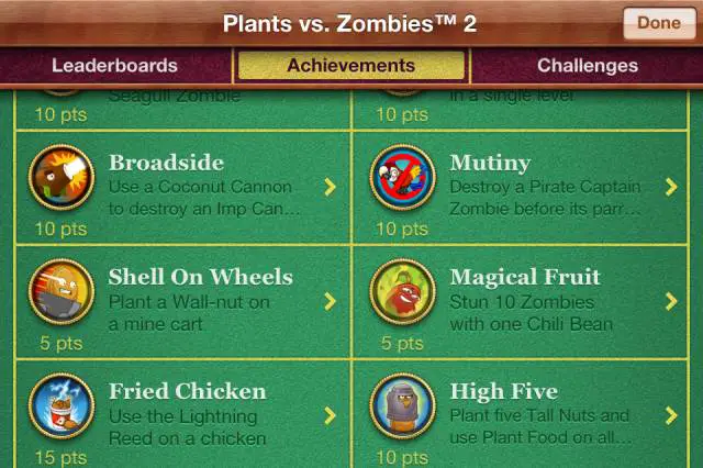 plants vs zombies 2 achievements